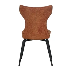 Chaise terracotta pivotante en velours avec passepoil (lot de 2) LOMBARDIE