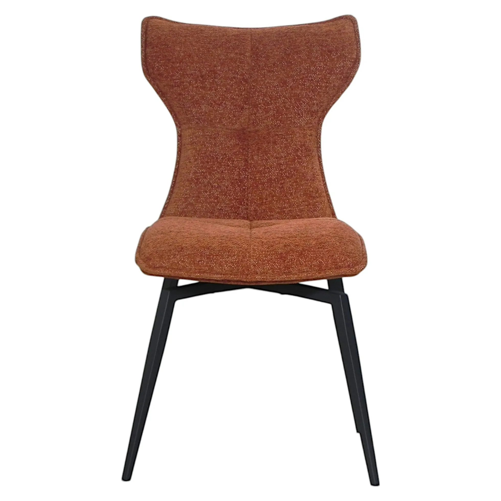 Chaise terracotta pivotante en velours avec passepoil (lot de 2) LOMBARDIE