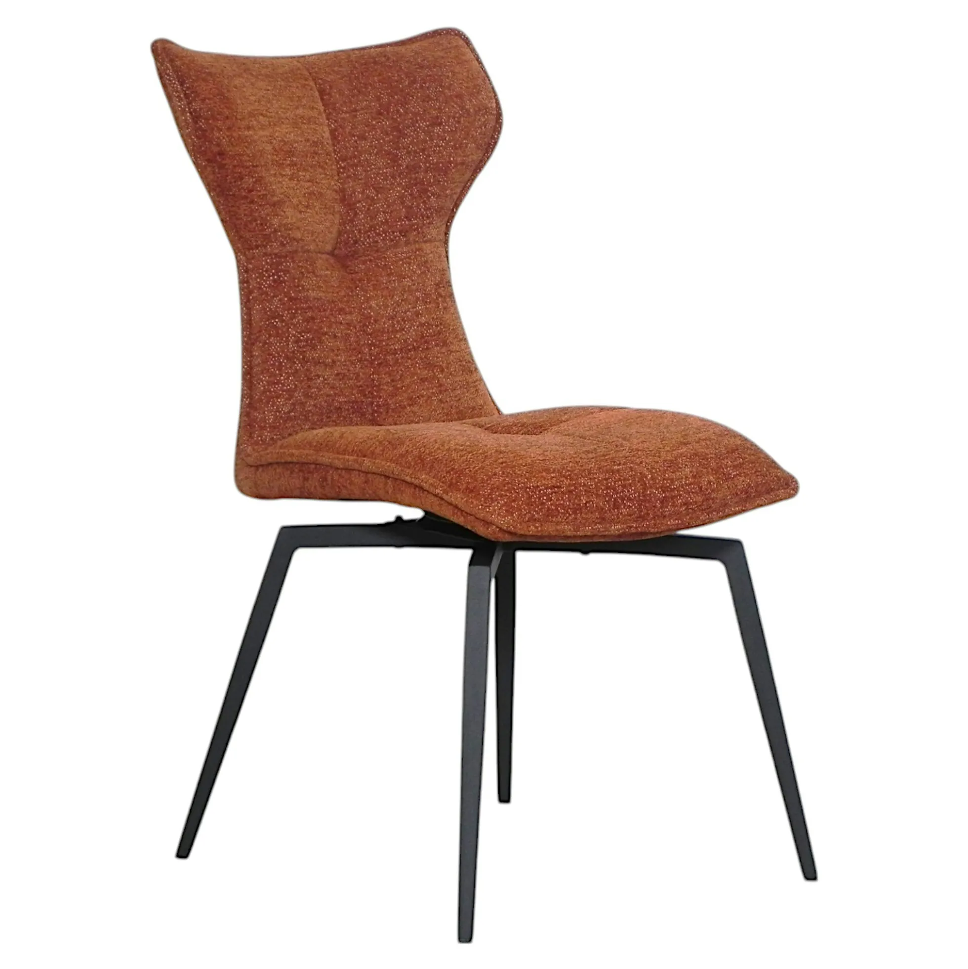 Chaise terracotta pivotante en velours avec passepoil (lot de 2) LOMBARDIE