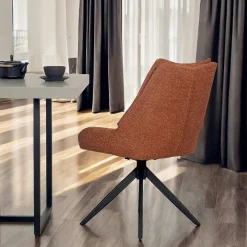 Chaise terracotta pivotante en velours texturé (lot de 2) IENA