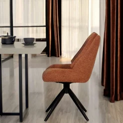 Chaise terracotta pivotante en velours texturé (lot de 2) IENA