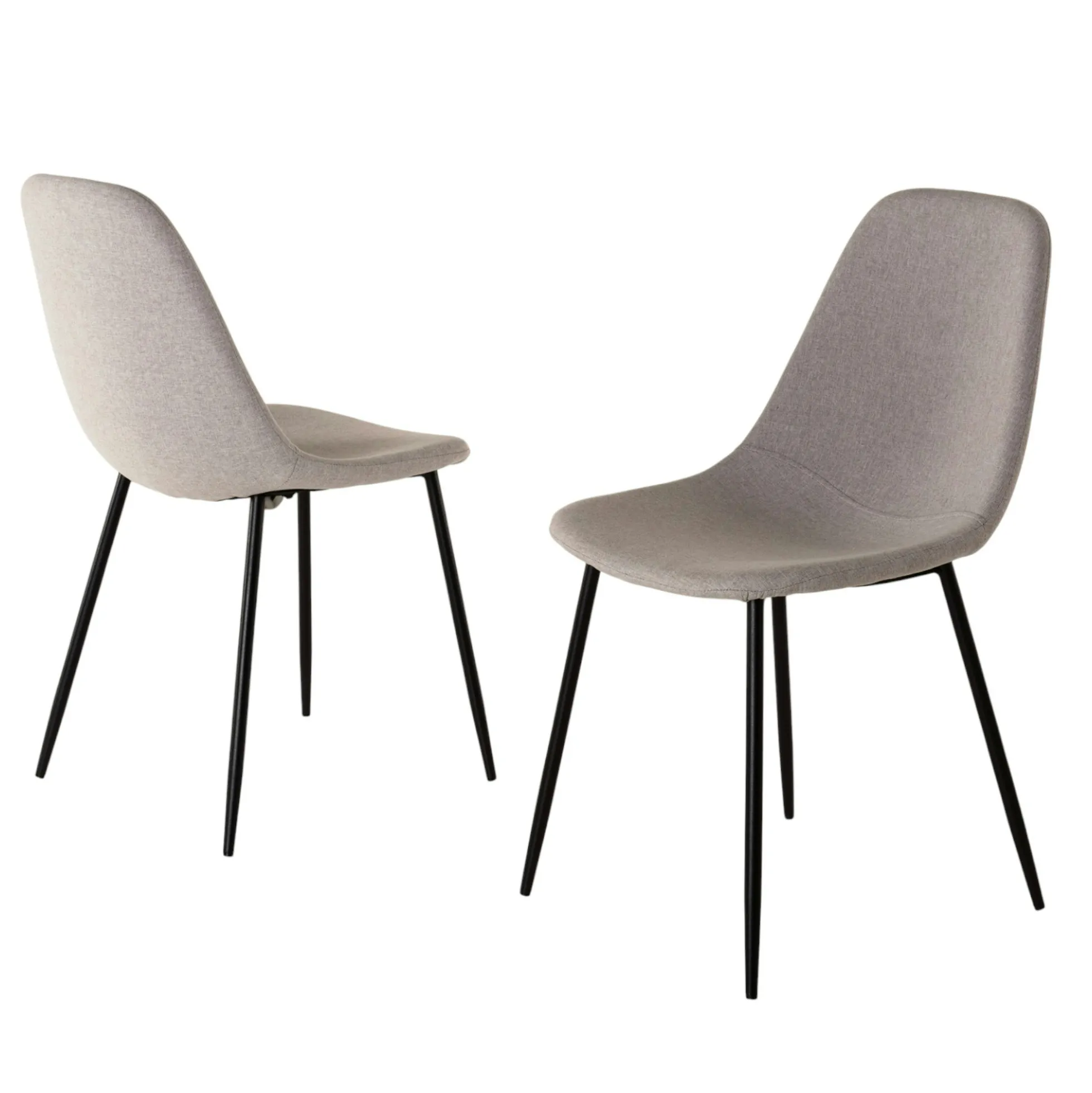 Chaise tissu beige TIM (lot de 2)