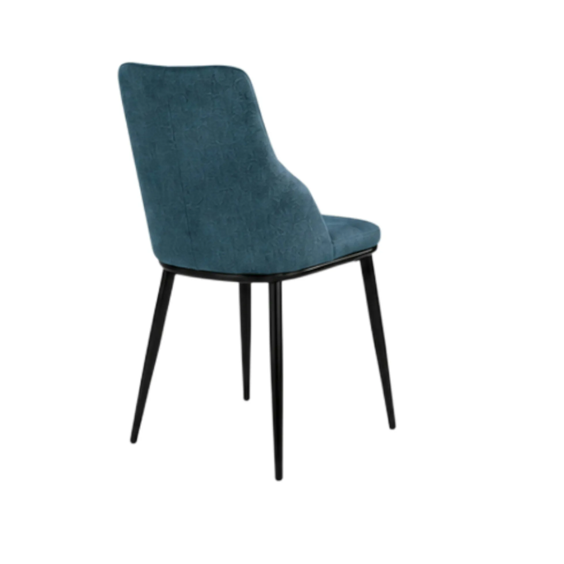 Chaise tissu bleu pieds métal noir (x2) AUREN