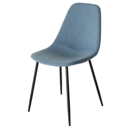 Chaise tissu bleu TIM (lot de 2)