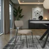 Chaise tissu brun taupe style écolier (lot de 2) MALANG