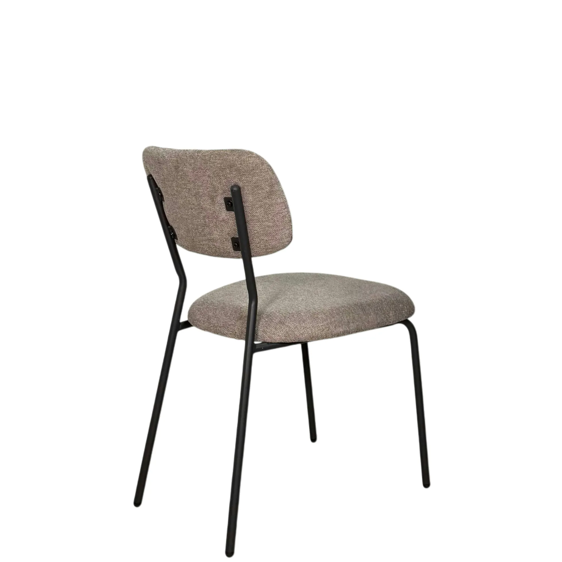 Chaise tissu brun taupe style écolier (lot de 2) MALANG
