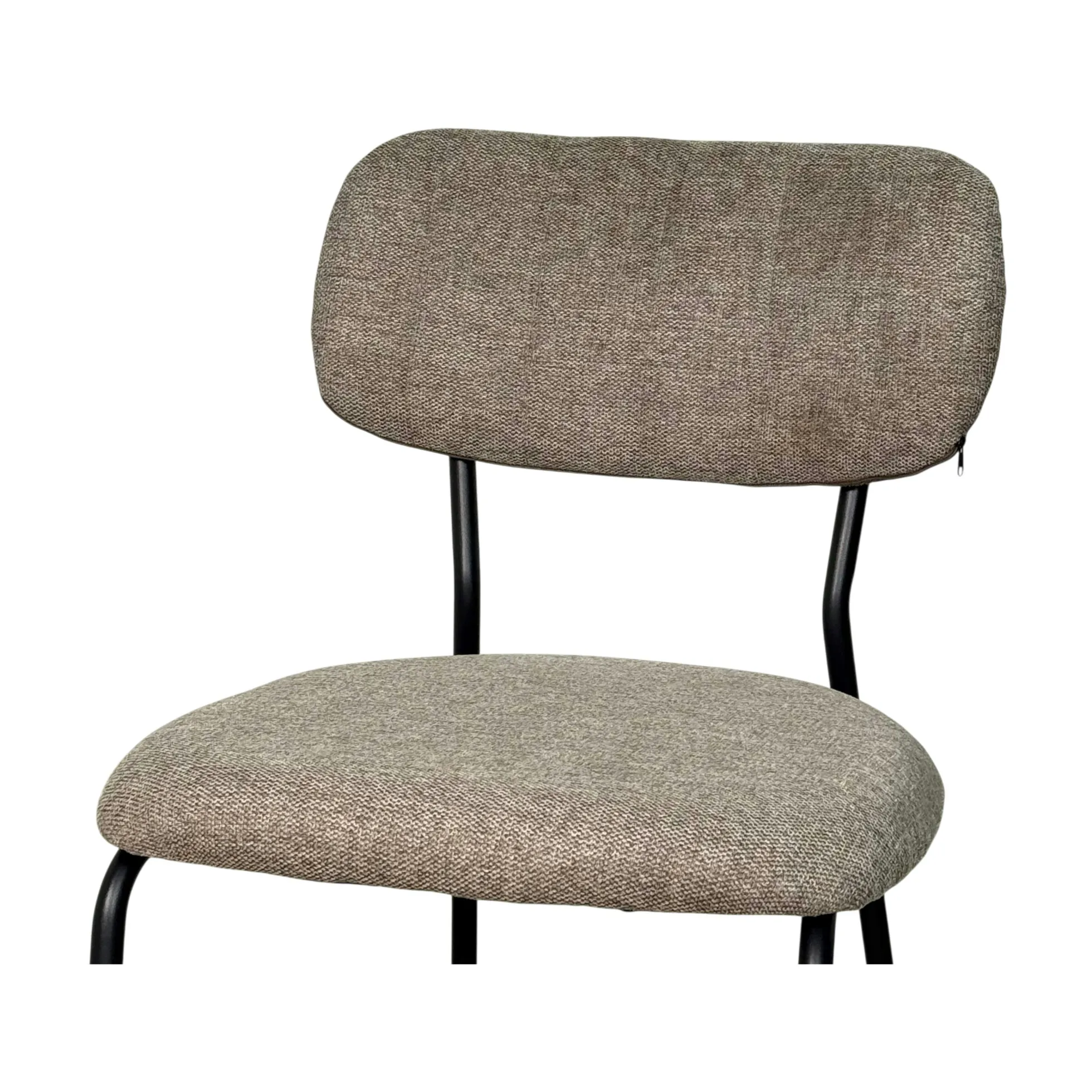 Chaise tissu brun taupe style écolier (lot de 2) MALANG