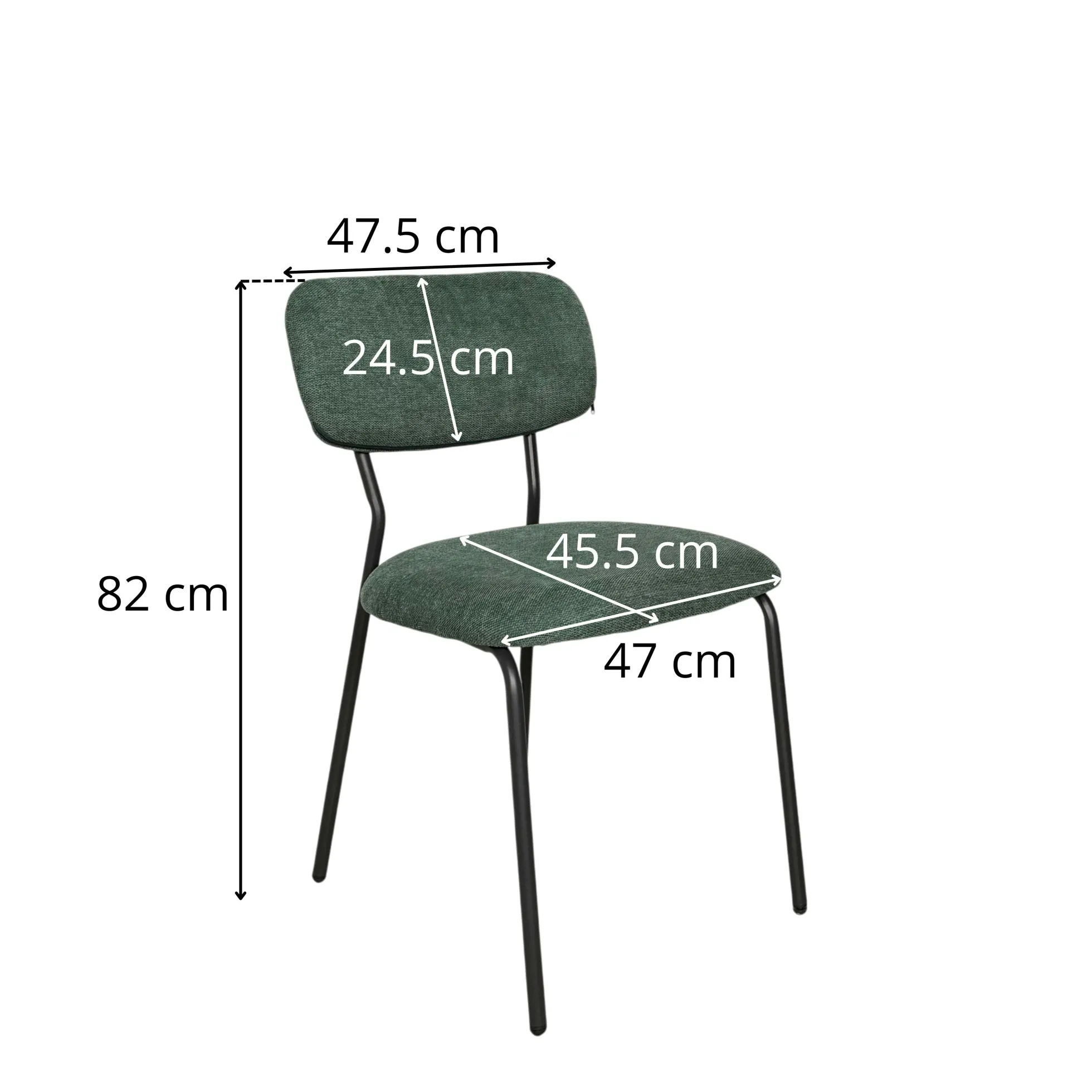 Chaise tissu brun taupe style écolier (lot de 2) MALANG