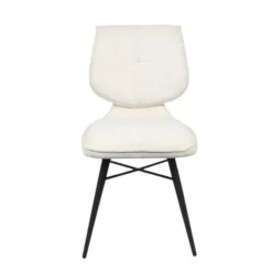 Chaise tissu écru à dossier double (lot de 2) LIGURIE