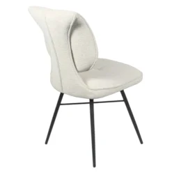 Chaise tissu écru à dossier double (lot de 2) LIGURIE
