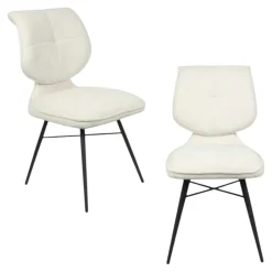 Chaise tissu écru à dossier double (lot de 2) LIGURIE