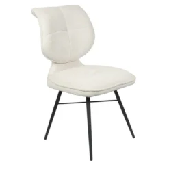 Chaise tissu écru à dossier double (lot de 2) LIGURIE