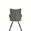 Chaise tissu gris chiné accoudoirs larges (lot de 2) LIGURIE