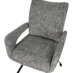 Chaise tissu gris chiné accoudoirs larges (lot de 2) LIGURIE