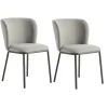 Chaise tissu gris clair dossier courbe (x2) AUREN