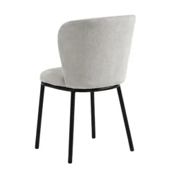 Chaise tissu gris clair dossier courbe (x2) AUREN