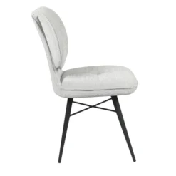 Chaise tissu gris à dossier double (lot de 2) LIGURIE