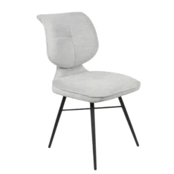 Chaise tissu gris à dossier double (lot de 2) LIGURIE
