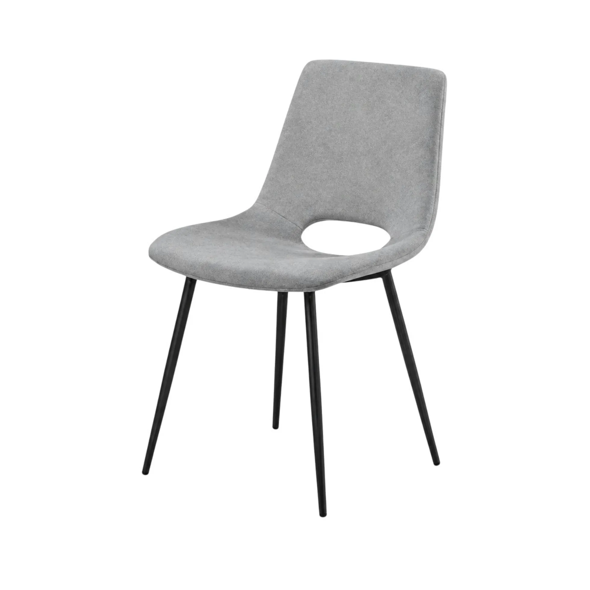 Chaise tissu gris à dossier ouvert (lot de 2) LORA