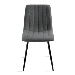 Chaise tissu gris foncé à coutures verticales (x2) LORA