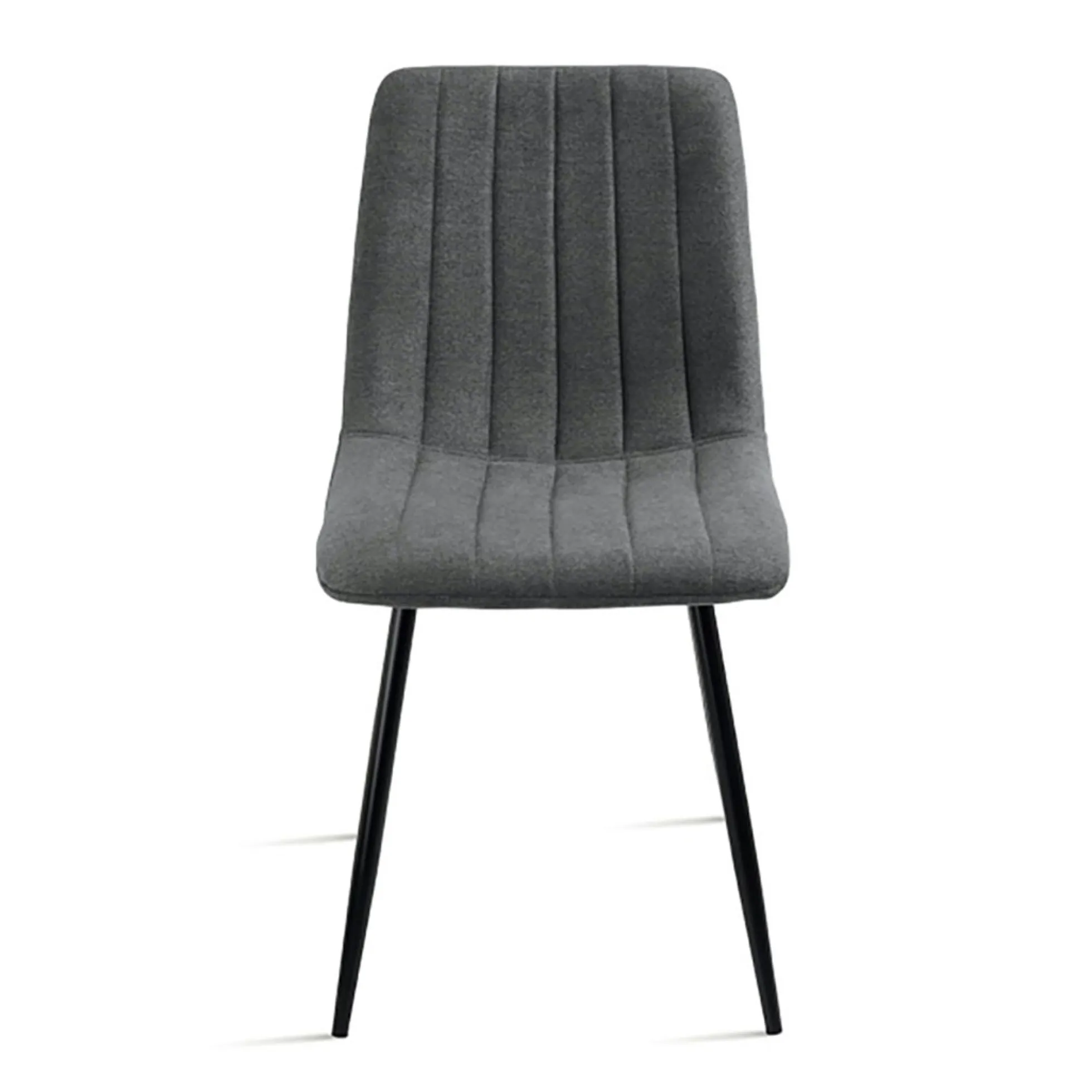 Chaise tissu gris foncé à coutures verticales (x2) LORA
