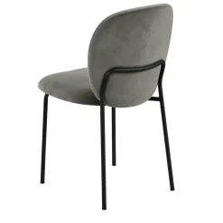 Chaise tissu gris foncé design arrondi (lot de 2) LORA