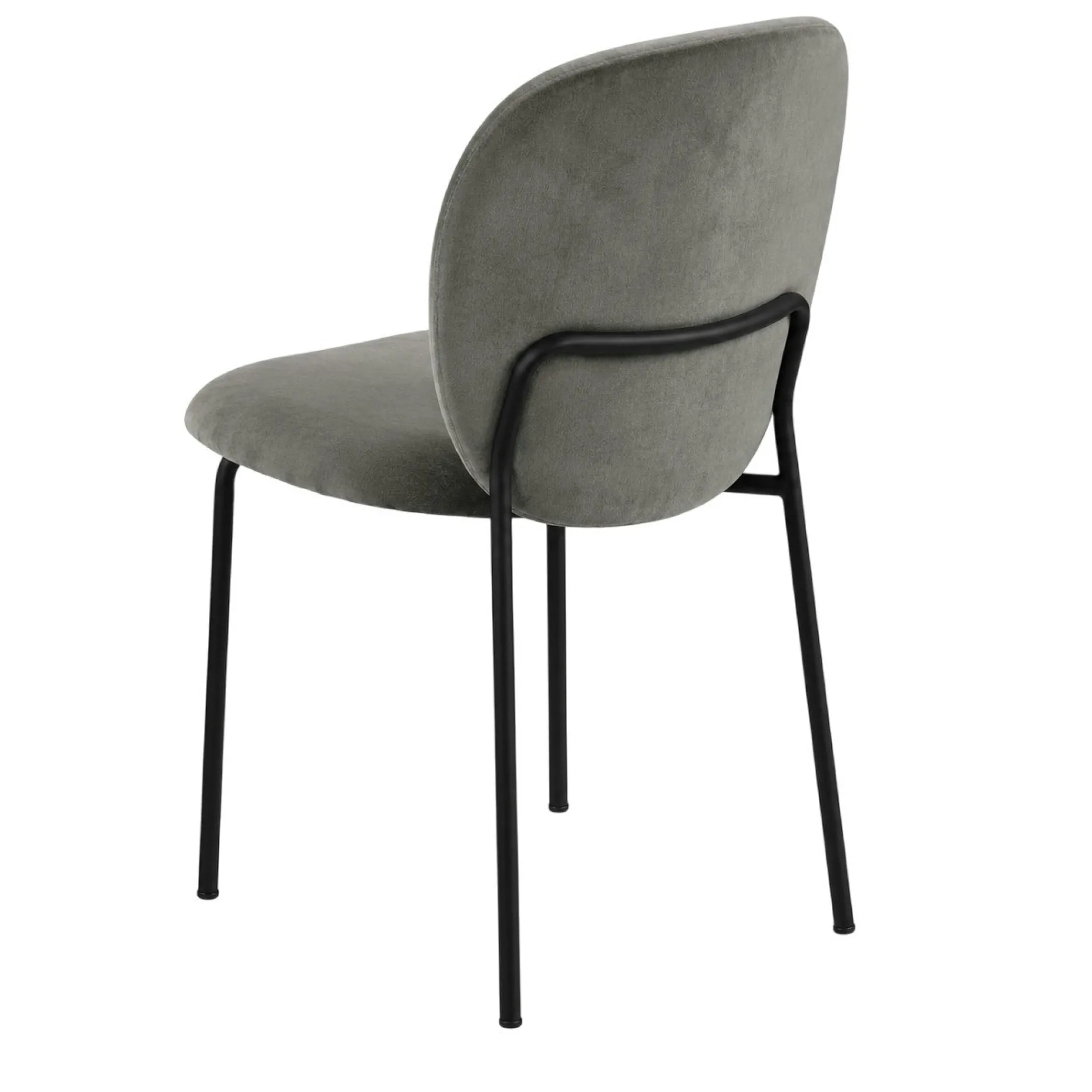 Chaise tissu gris foncé design arrondi (lot de 2) LORA