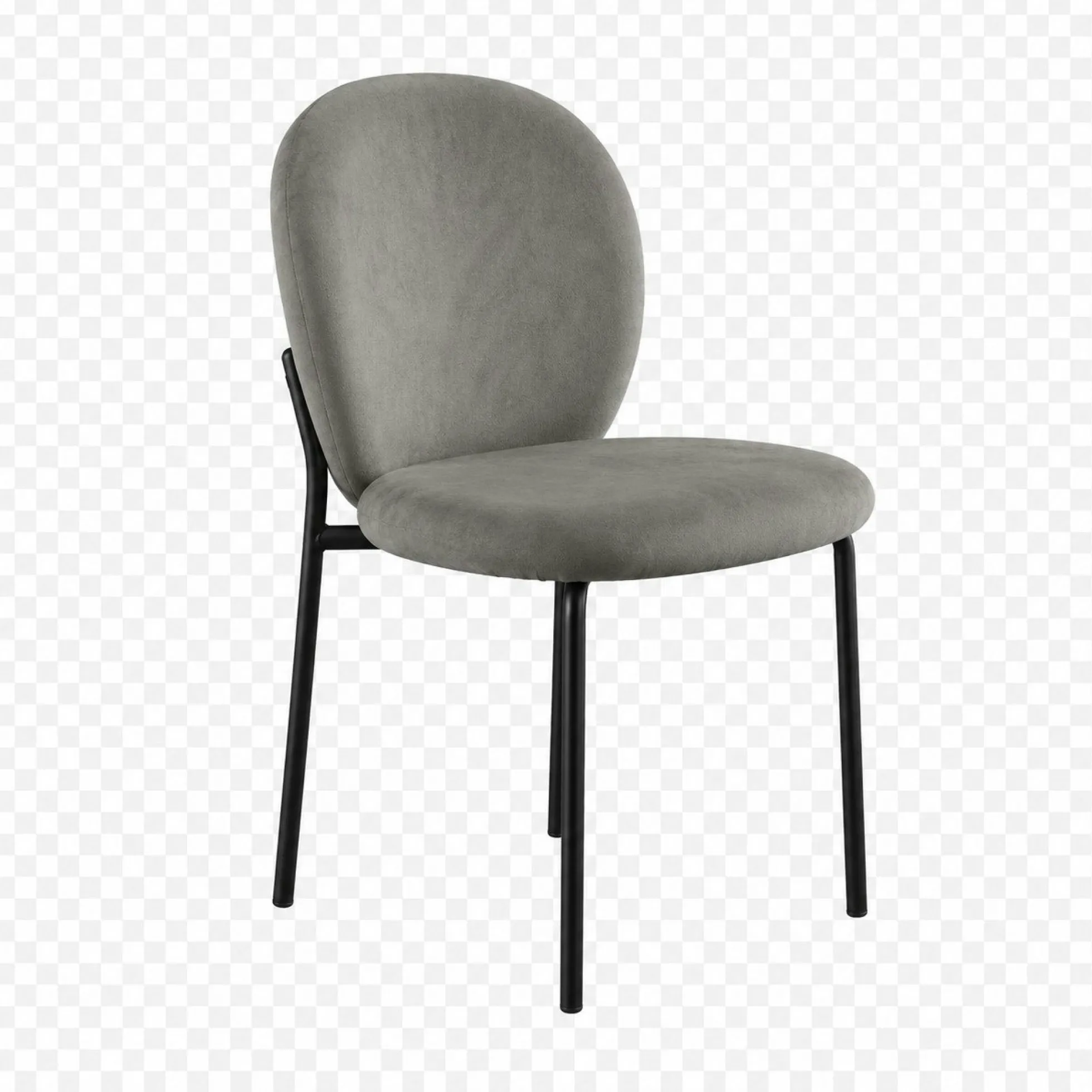 Chaise tissu gris foncé design arrondi (lot de 2) LORA