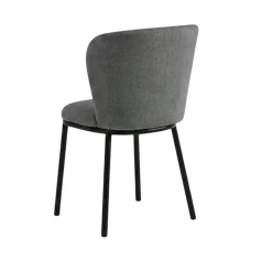 Chaise tissu gris foncé dossier courbe (x2) AUREN
