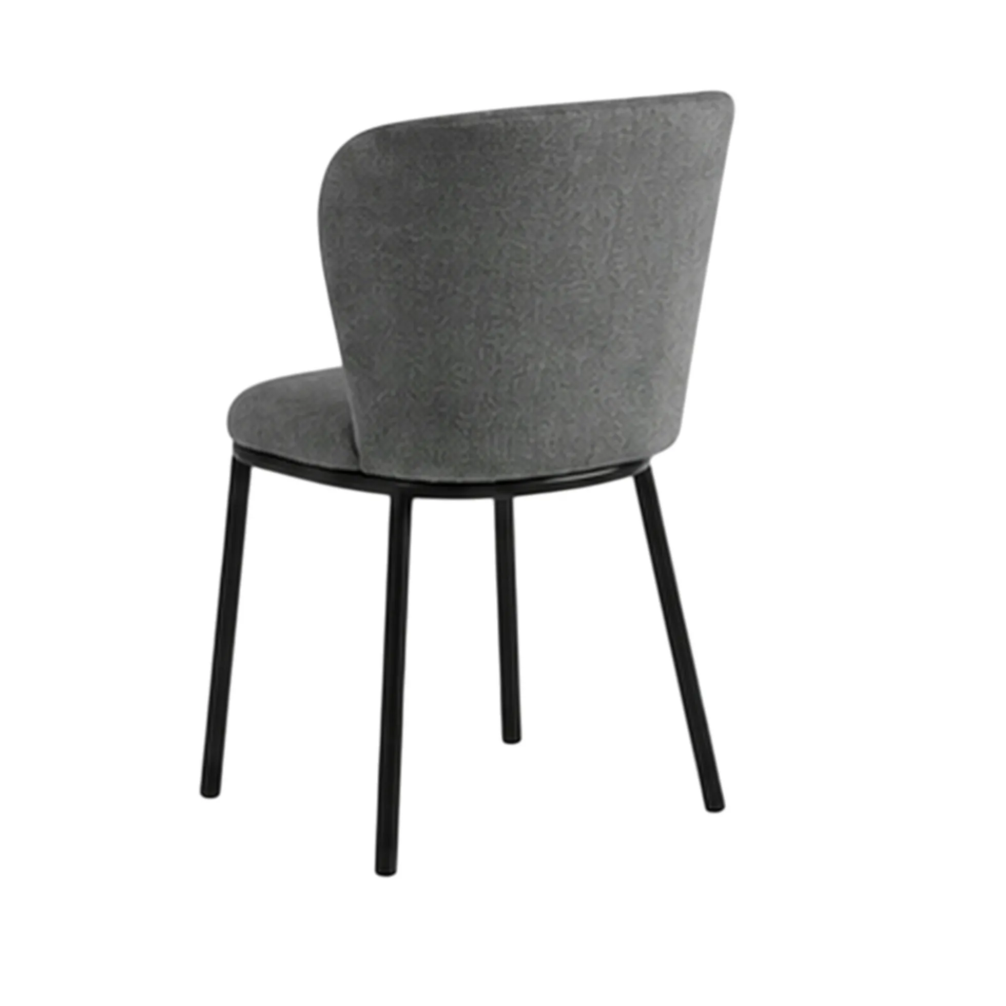 Chaise tissu gris foncé dossier courbe (x2) AUREN