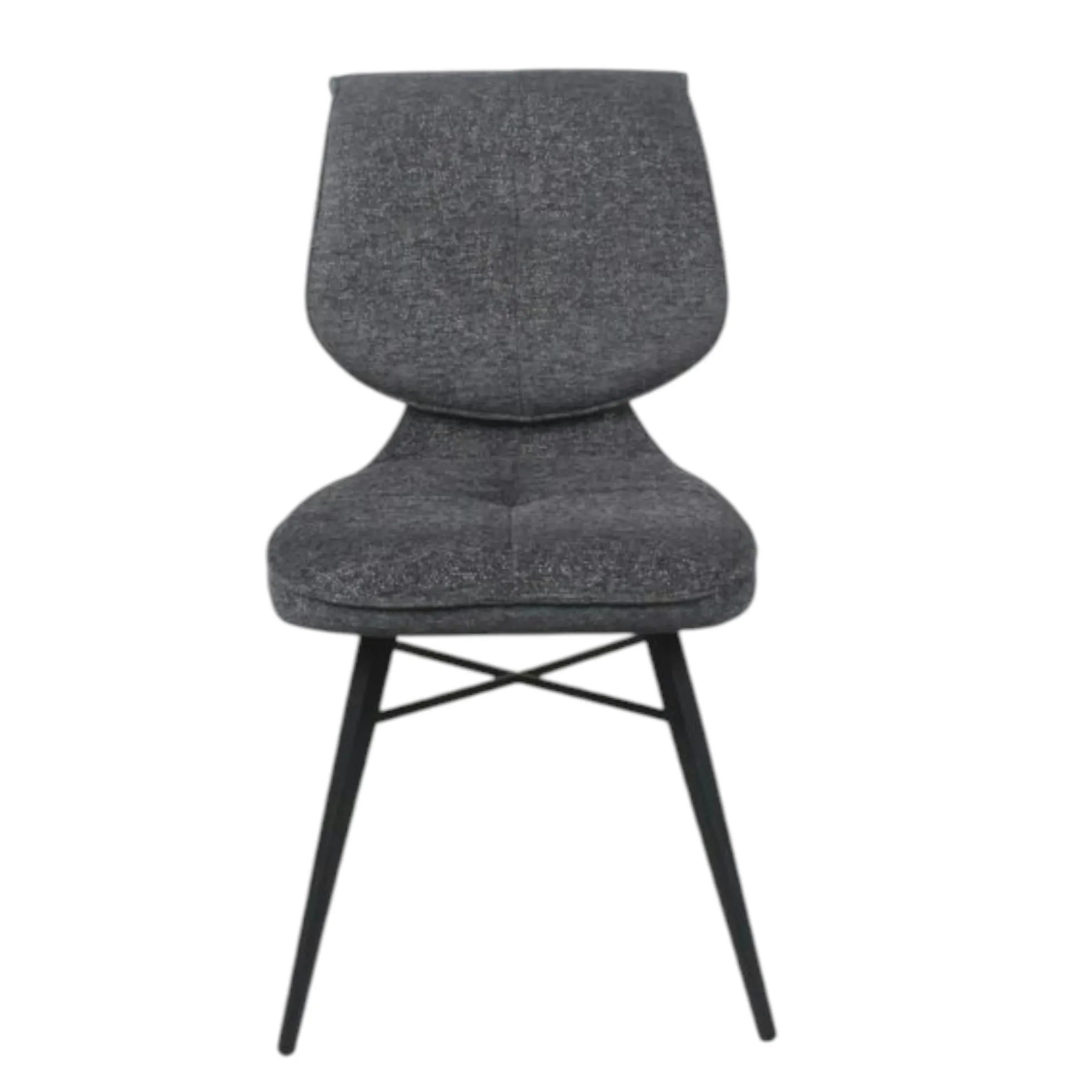 Chaise tissu gris foncé à dossier double (lot de 2) LIGURIE