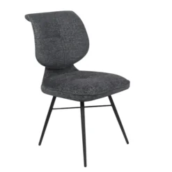 Chaise tissu gris foncé à dossier double (lot de 2) LIGURIE