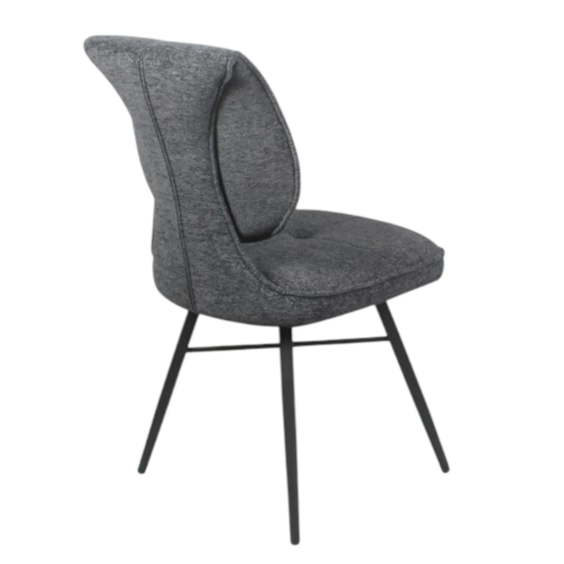 Chaise tissu gris foncé à dossier double (lot de 2) LIGURIE