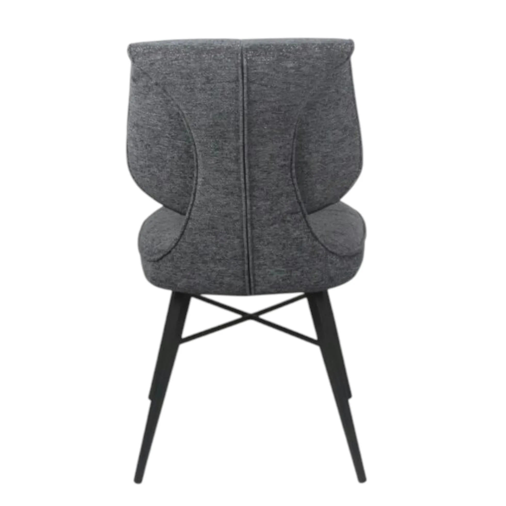 Chaise tissu gris foncé à dossier double (lot de 2) LIGURIE