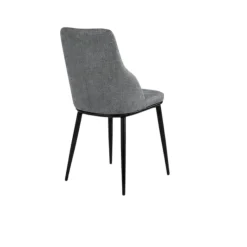 Chaise tissu gris pieds métal noir (x2) AUREN