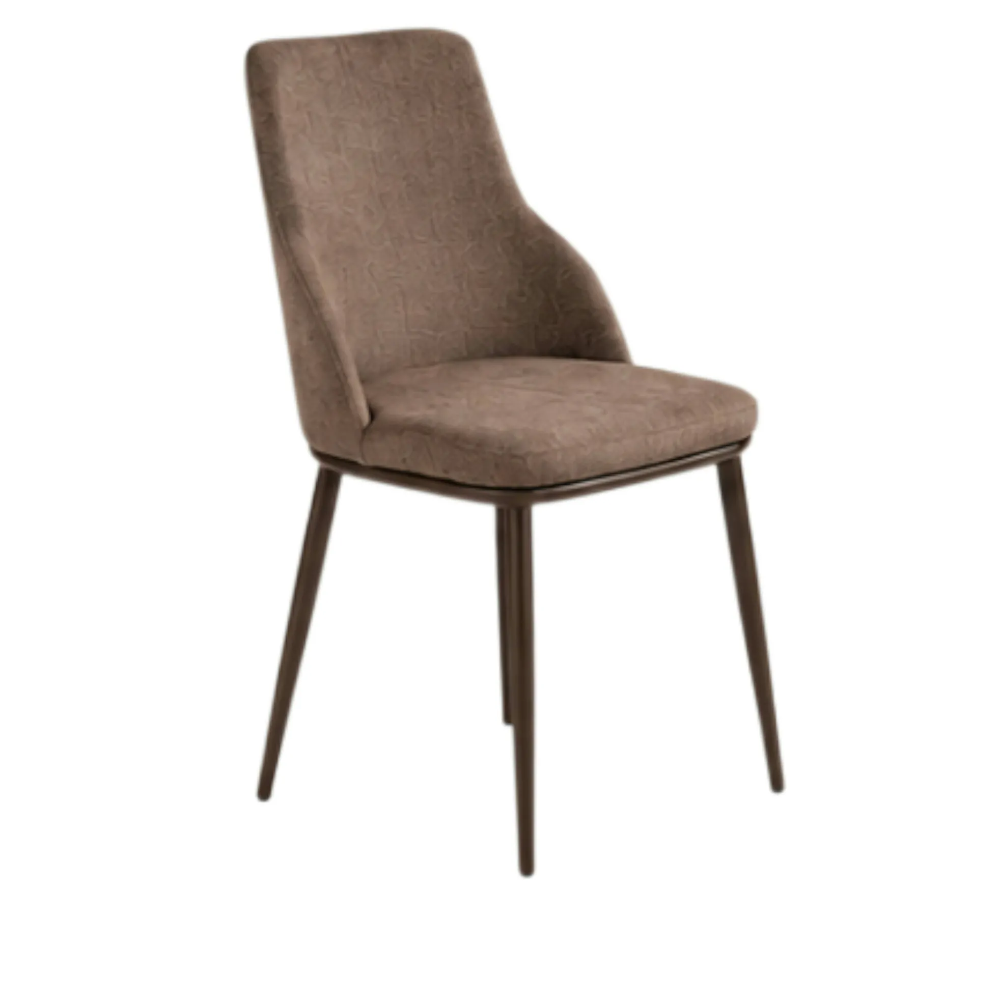 Chaise tissu marron pieds bronze (x2) AUREN