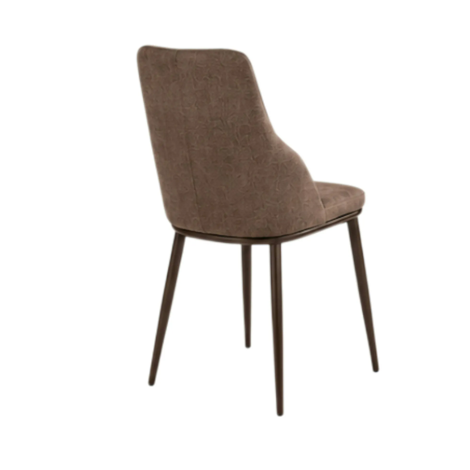 Chaise tissu marron pieds bronze (x2) AUREN