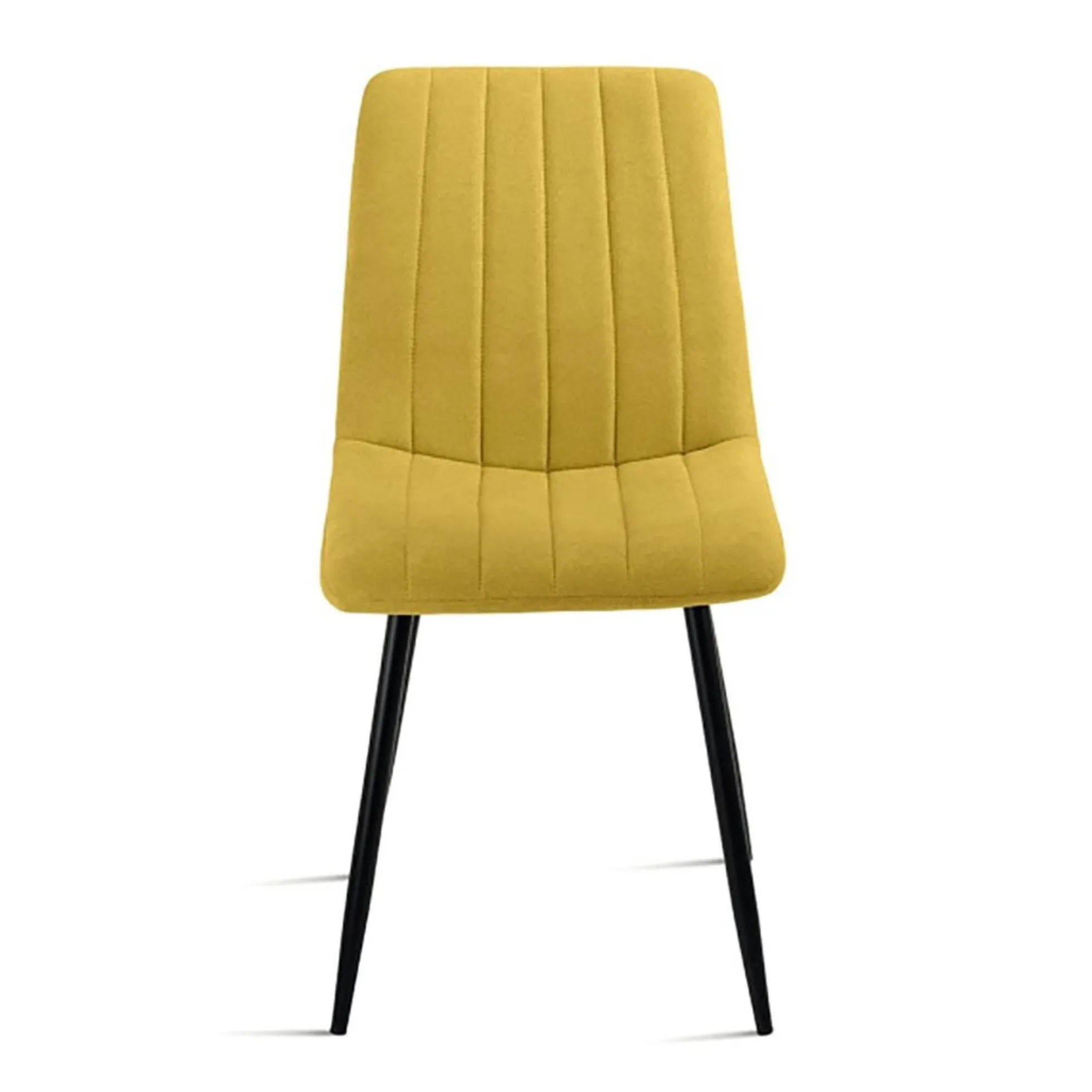 Chaise tissu moutarde à coutures verticales (lot de 2) LORA