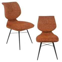 Chaise tissu rouille à dossier double (lot de 2) LIGURIE