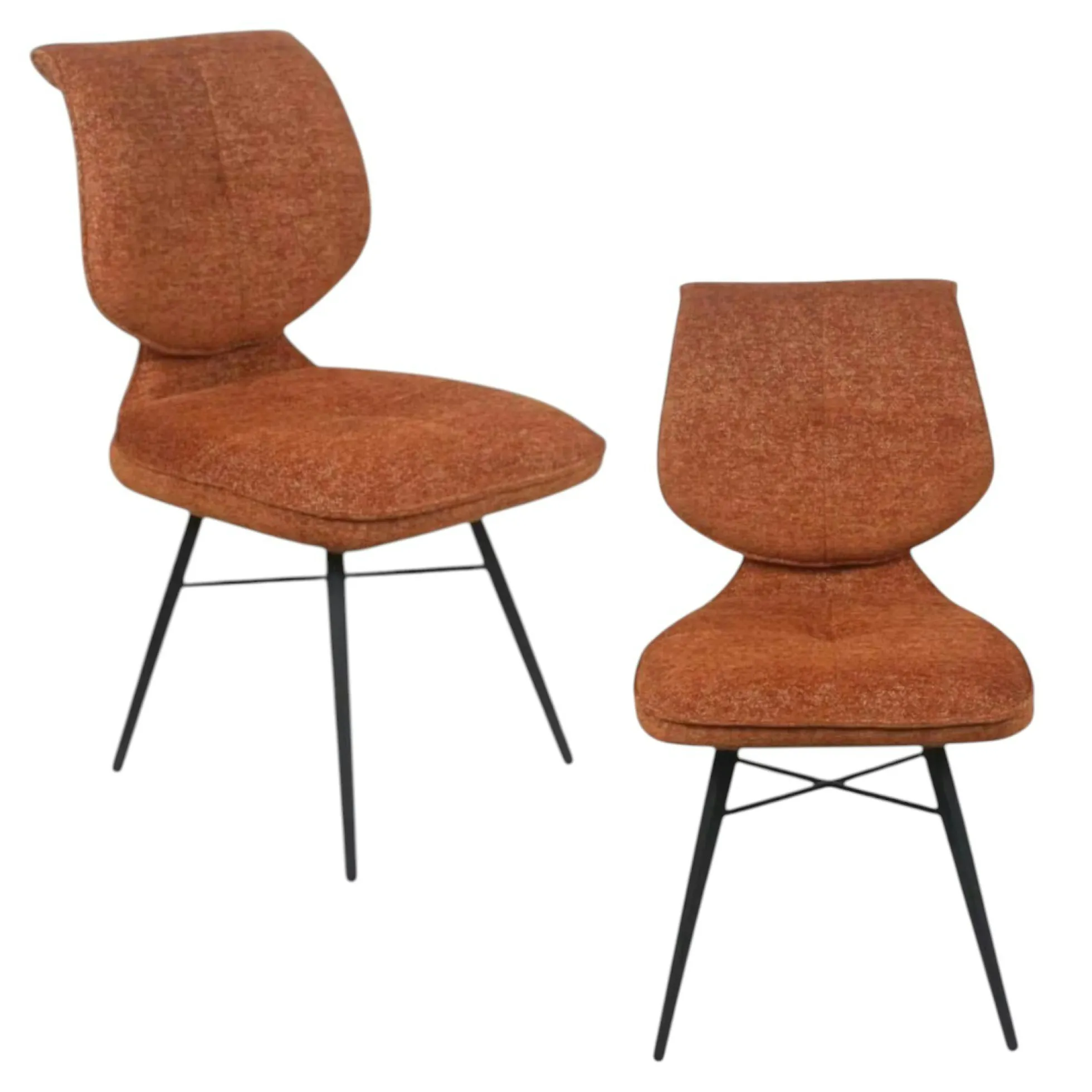 Chaise tissu rouille à dossier double (lot de 2) LIGURIE