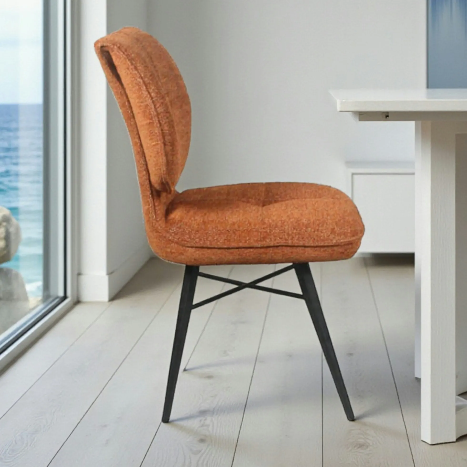 Chaise tissu rouille à dossier double (lot de 2) LIGURIE