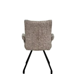 Chaise tissu taupe chiné accoudoirs larges (lot de 2) LIGURIE