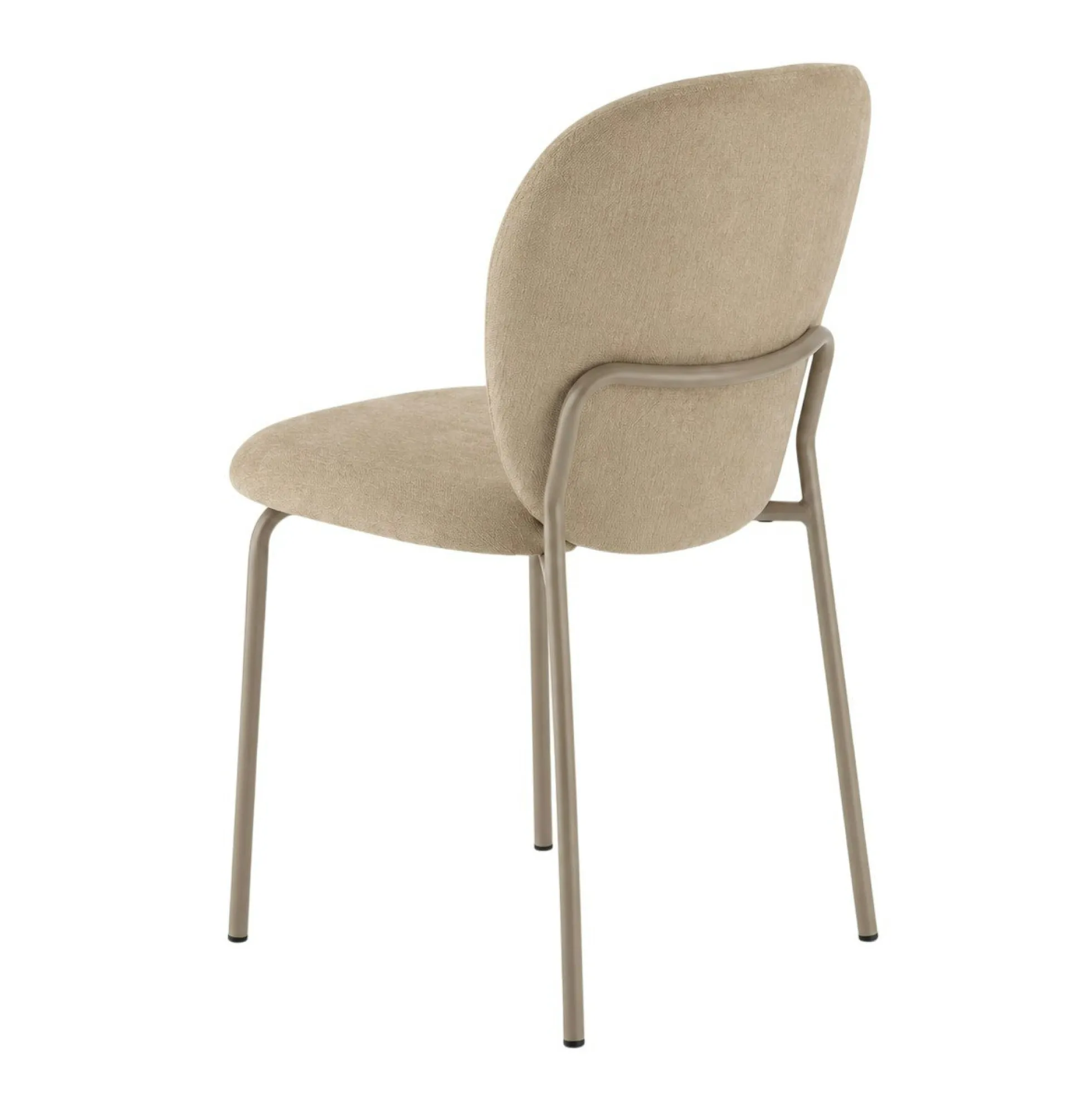 Chaise tissu taupe design arrondi (lot de 2) LORA