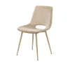 Chaise tissu taupe à dossier ouvert (lot de 2) LORA