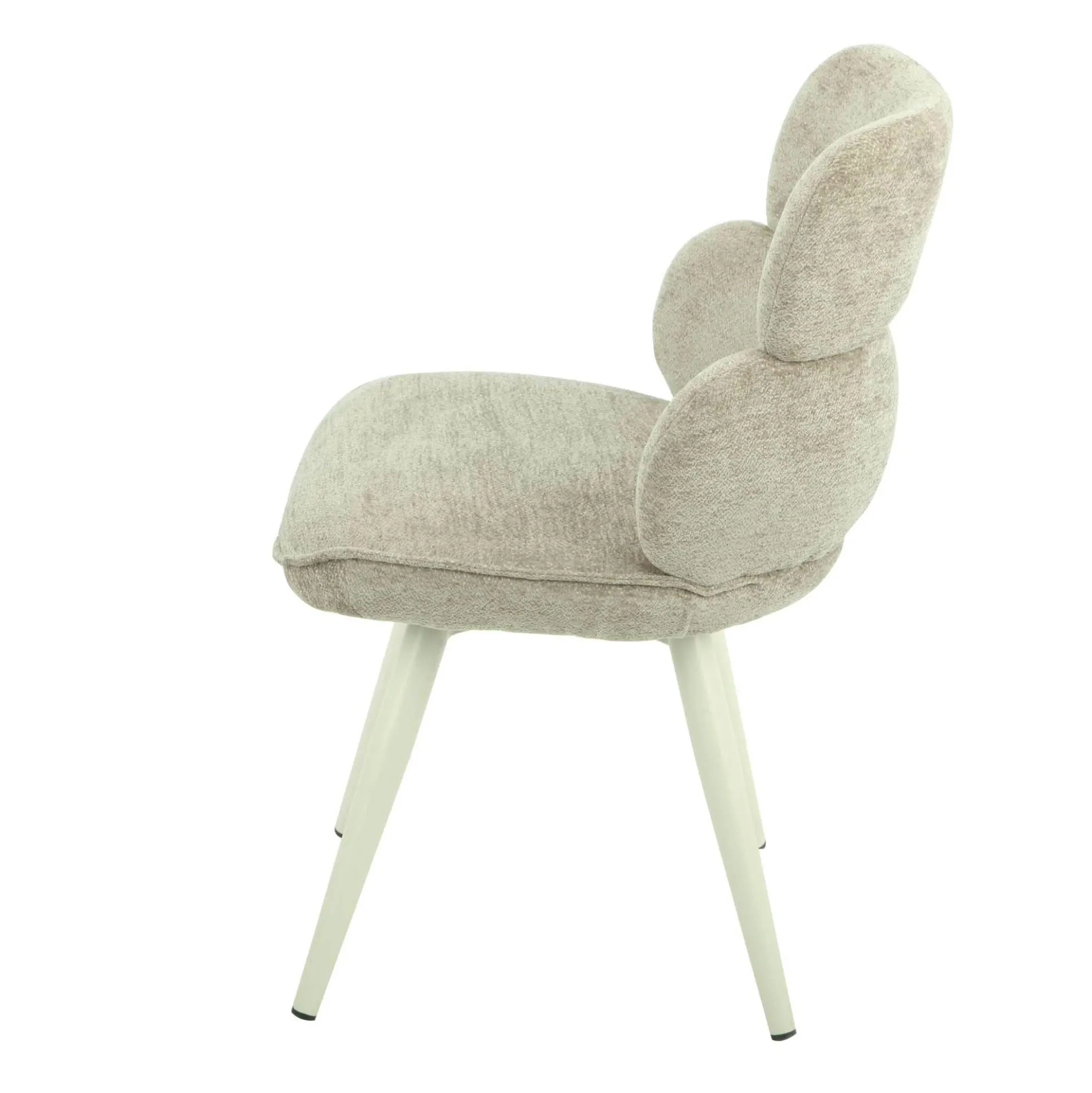 Chaise tissu taupe à dossier structuré (lot de 2) CORTINA