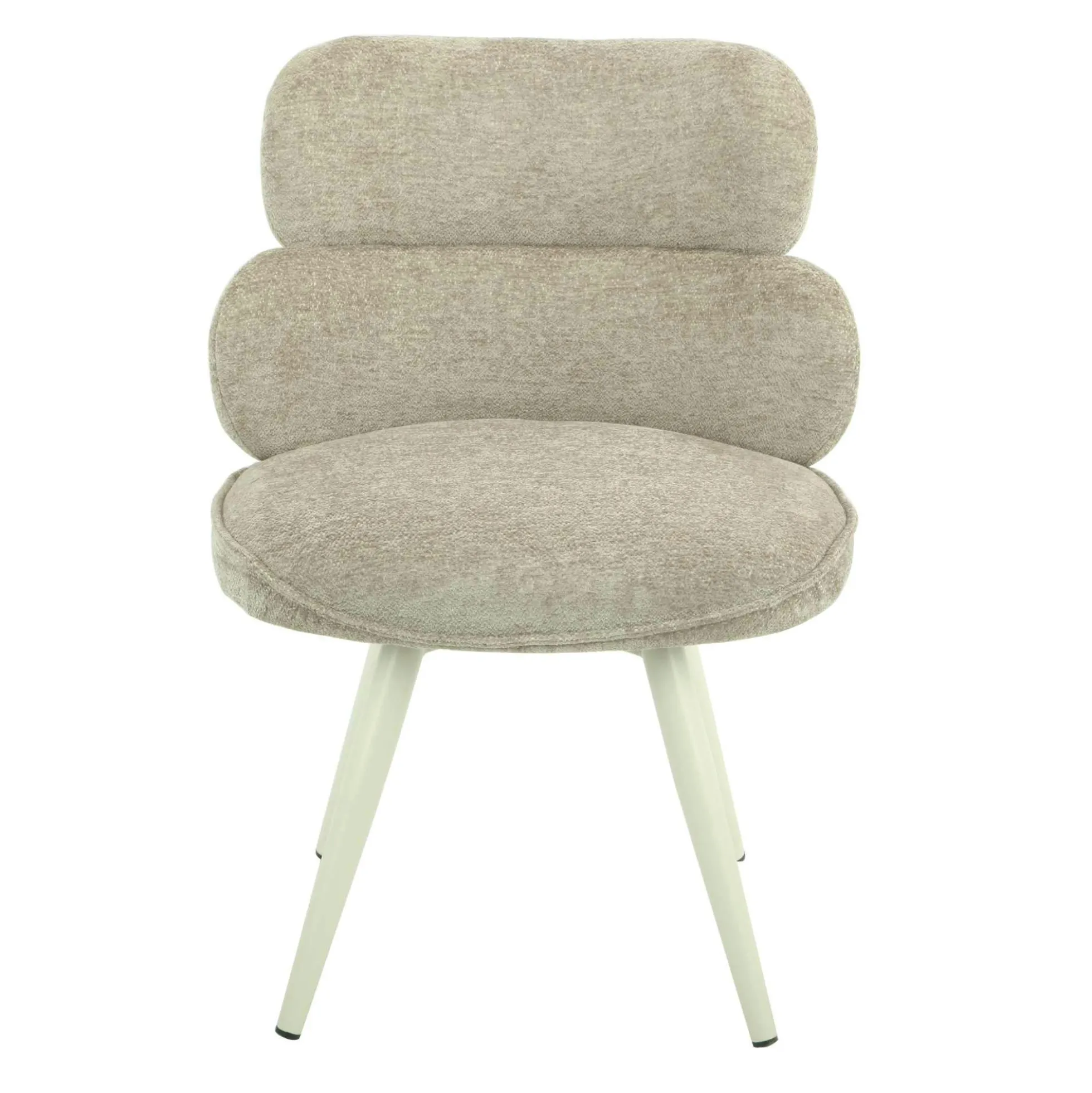 Chaise tissu taupe à dossier structuré (lot de 2) CORTINA