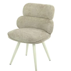 Chaise tissu taupe à dossier structuré (lot de 2) CORTINA
