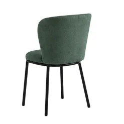 Chaise tissu vert dossier courbe (x2) AUREN