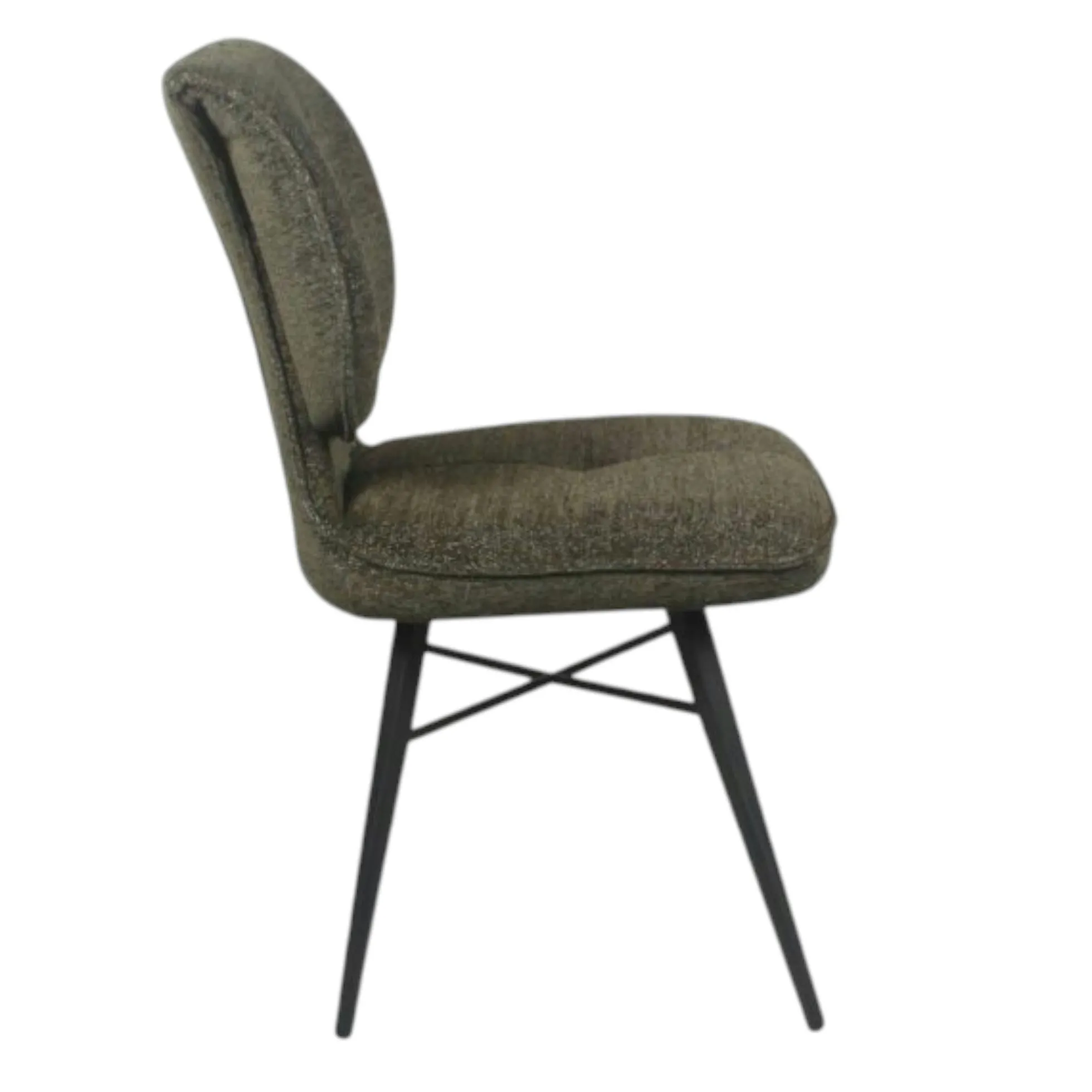 Chaise tissu vert à dossier double (lot de 2) LIGURIE