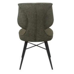 Chaise tissu vert à dossier double (lot de 2) LIGURIE